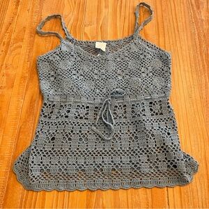 Gray Crochet Women Top
